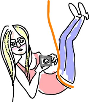 Upside Down Photographer Cartoon