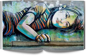 Urban Art Muralof Reclining Woman PNG image
