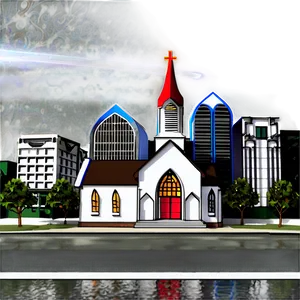 Urban City Church Scene Png Vie97 PNG image