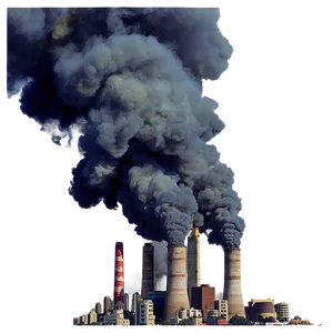 Urban City Smoke Pollution PNG Bnw PNG
