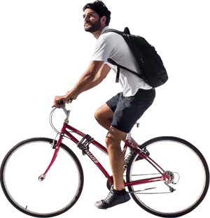 Urban Cyclist Riding Bike PNG image
