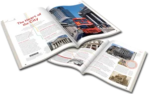 Urban Exploration Magazine Spread PNG image