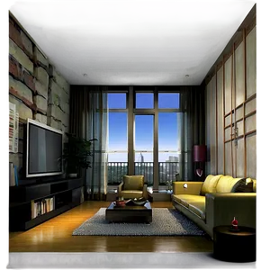 Urban Living Room Atmosphere Png Fjo9 PNG image