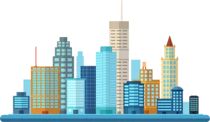 Urban Skyline Illustration PNG