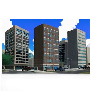 Urban_ Skyline_with_ Office_ Buildings PNG