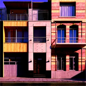 Urban Townhouse Facade PNG Imu