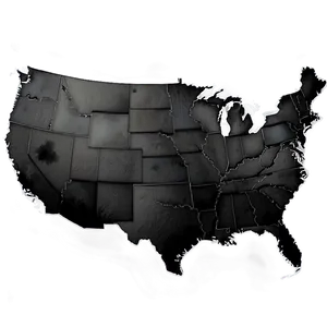 Usa Map Black And White PNG 05252024