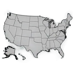 Usa Map Black And White PNG Ira38 PNG