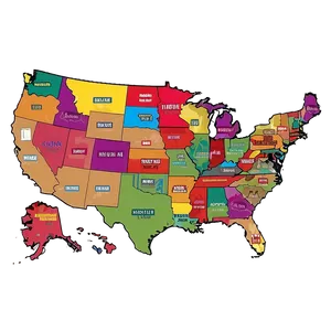 Usa Map Puzzle PNG 34