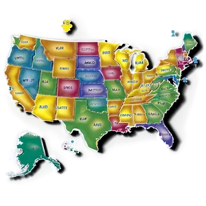 Usa Map Puzzle PNG Xed
