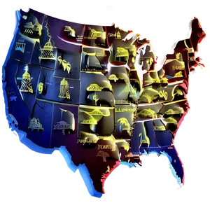 Usa Map Silhouette PNG Chh