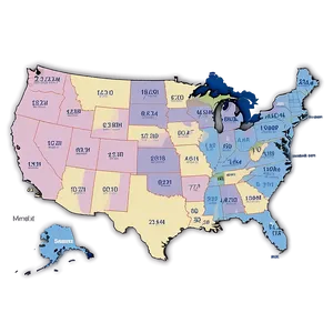 Usa Map With Area Codes Png 05252024 PNG image