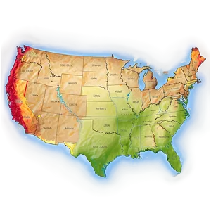 Usa Map With Regions PNG Bpc84 PNG
