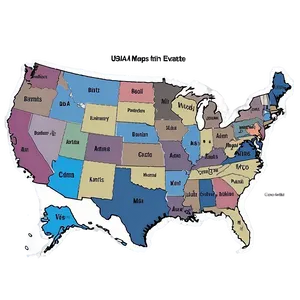 Usa Map With State Names PNG Jol33 PNG