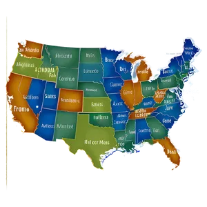 Usa Map With States Png Lbj29 PNG image