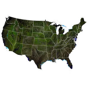 Usa Outline With Rivers Png 06282024 PNG image