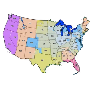 Usa Time Zone Map PNG 90