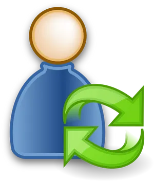 User Icon With Refresh Arrow PNG image