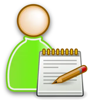 User Iconwith Notepadand Pencil PNG image