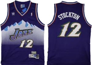 Utah Jazz Stockton12 Jersey PNG image