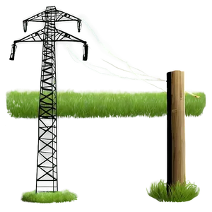 Utility Pole In Field PNG 06262024
