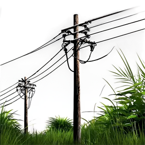 Utility Pole In Landscape PNG Ccc