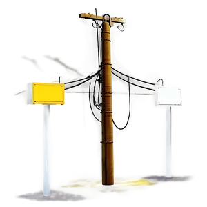 Utility Pole With Equipment Box PNG Msk22 PNG