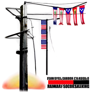 Utility Pole With Flags PNG 06262024