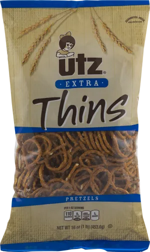 Utz Extra Thins Pretzels Package PNG