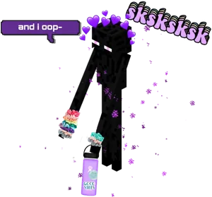 V S C O Enderman Minecraft Meme PNG image