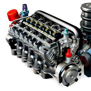 V8 Car Engine Design Png 06132024 PNG image