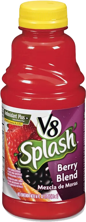 V8 Splash Berry Blend Juice Bottle PNG image