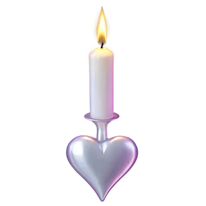 Valentine Heart Candle PNG 06262024