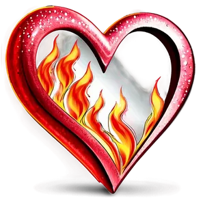 Valentine Heart Fire PNG 06262024 PNG