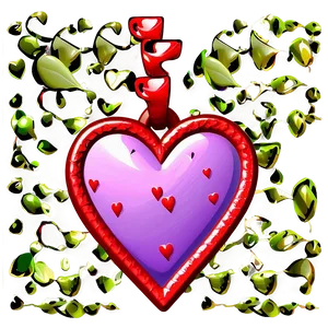 Valentine Heart Garland PNG 06262024