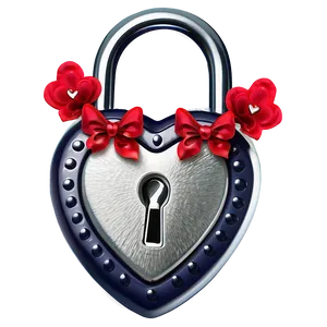 Valentine Heart Lock PNG 06262024