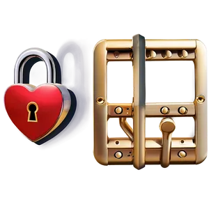 Valentine Heart Lock PNG Kin