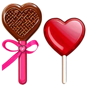 Valentine Heart Lollipop PNG 06292024