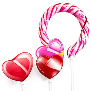 Valentine Heart Lollipop PNG 5