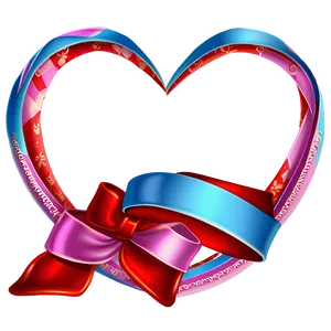 Valentine Heart Ribbon PNG 06262024