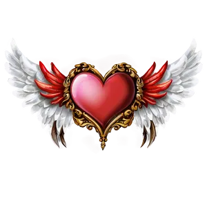 Valentine Heart Wings PNG 06262024 PNG