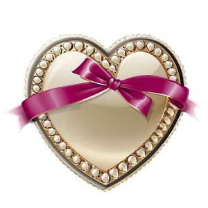 Valentine Heart With Ribbon PNG 06262024