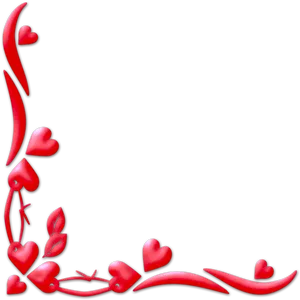 Valentine Hearts Floral Border PNG image