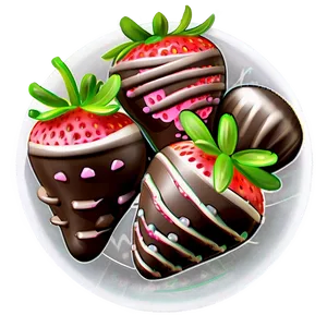 Valentine's Day Chocolate Strawberries Png Ktu57 PNG image