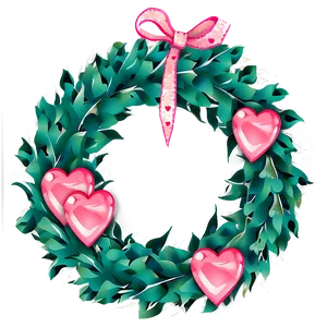 Valentine's Day Heart Wreath PNG 05242024