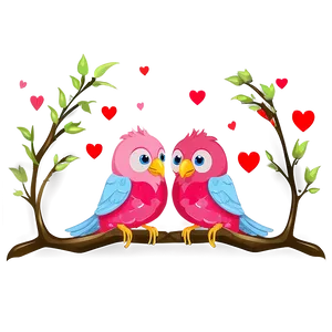 Valentine's Day Lovebirds PNG 05242024 PNG