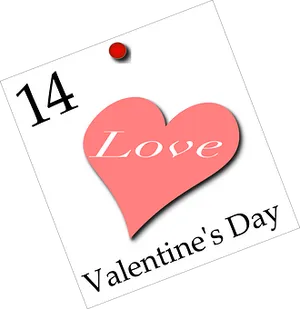 Valentines Day Calendar Reminder PNG image