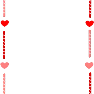 Valentines Day Candy Cane Heart Border PNG image