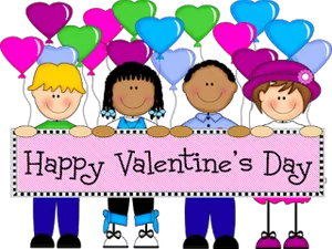 Valentines Day Cartoon Children Banner