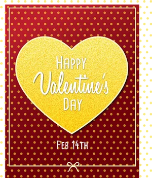 Valentines Day Heart Card PNG image